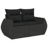 vidaXL Salon de jardin 7 pcs avec coussins noir r&eacute;sine tress&eacute;e