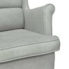 vidaXL Fauteuil &agrave; bascule &agrave; oreilles en velours gris clair bois massif