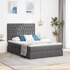 vidaXL Lit avec rangement et LED Gris fonc&eacute; 140 x 190 cm Polyester