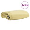 vidaXL B&acirc;che 650g / m&sup2; Beige 3 x 3 m Toile avec rev&ecirc;tement en PVC