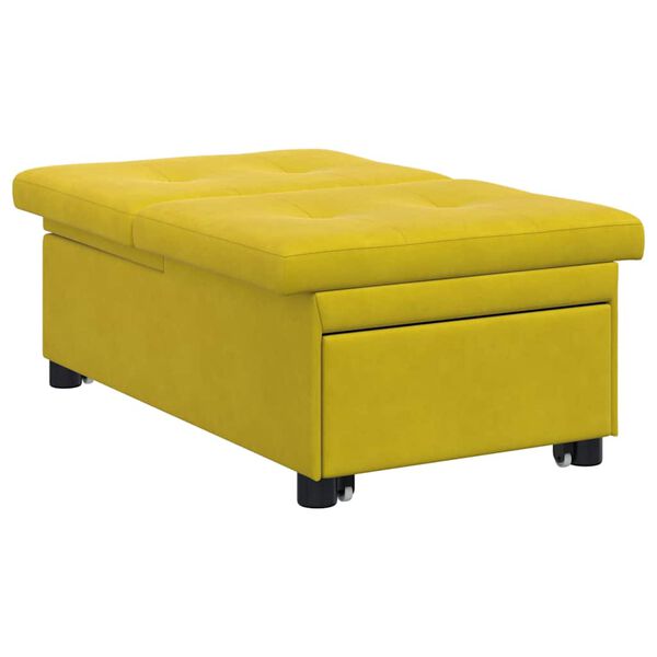 vidaXL Canap&eacute;-Lit Jaune 194 x 67 x 82 cm Velours