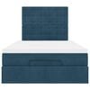vidaXL Cadre de lit ottoman avec matelas bleu fonc&eacute; 120x190 cm velours