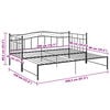 vidaXL Cadre de canapé-lit extensible sans matelas Noir Métal 90x200cm