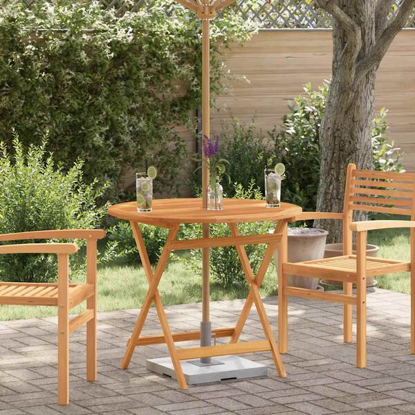 vidaXL Table de jardin pliable &Oslash;90x75 cm Bois d'eucalyptus solide