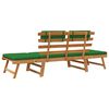 vidaXL Banc de jardin avec coussins 2-en-1 190 cm Bois solide d'acacia