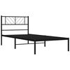 vidaXL Cadre de lit m&eacute;tal sans matelas avec t&ecirc;te de lit noir 80x200 cm