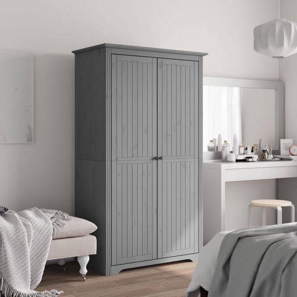 vidaXL Garde-robe BODO gris 99x53,5x173 cm bois massif de pin