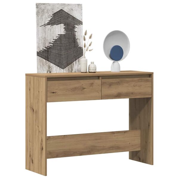 vidaXL Table console ch&ecirc;ne artisanal 100x35x76,5 cm bois d'ing&eacute;nierie