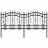 vidaXL Cl&ocirc;ture de jardin KAMPEN avec pointe en forme de lance, acier noir 240 x 100 cm