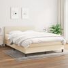 vidaXL Sommier &agrave; lattes de lit avec matelas Cr&egrave;me 140x190 cm Tissu