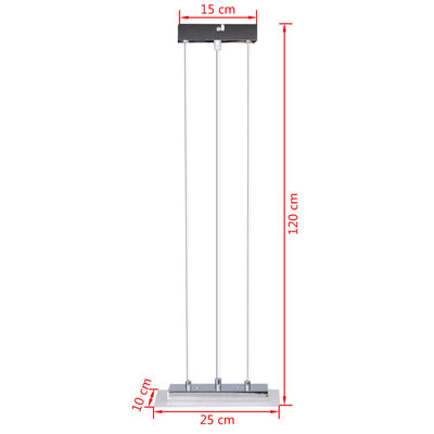 Plafonnier lampe à suspension rectangle 3 x 2w