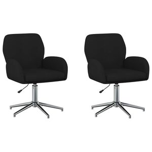 vidaXL Chaises de bureau pivotantes 2 pc 54 x 58 x 90 cm Noir Tissu