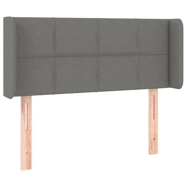 vidaXL T&ecirc;te de lit &agrave; LED Gris fonc&eacute; 93x16x78/88 cm Tissu