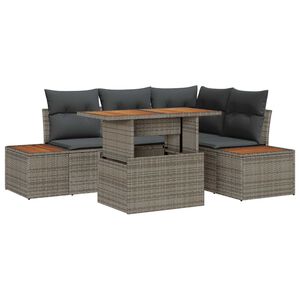 vidaXL Ensemble de salle &agrave; manger pour jardin 5 pcs Gris et marron