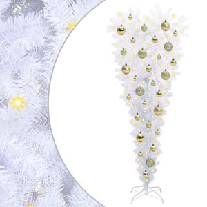 vidaXL Sapin de No&euml;l artificiel avec 150 LED Blanc 120 cm PVC et Acier