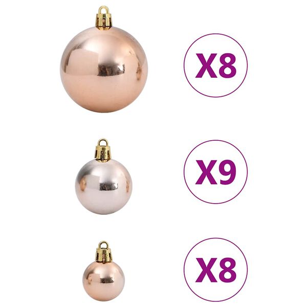 vidaXL Boules de No&euml;l 100 pcs champagne et marron fonc&eacute; &Oslash;3/4/6 cm