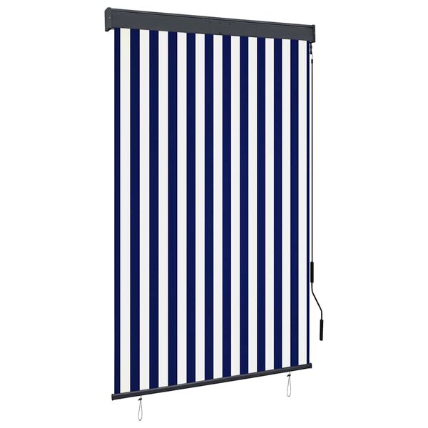 vidaXL Store roulant d'ext&eacute;rieur 120x250 cm Bleu et blanc