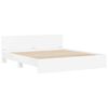 vidaXL Cadre de lit Montage mural Blanc 137 x 190 cm Bois d'ing&eacute;nierie