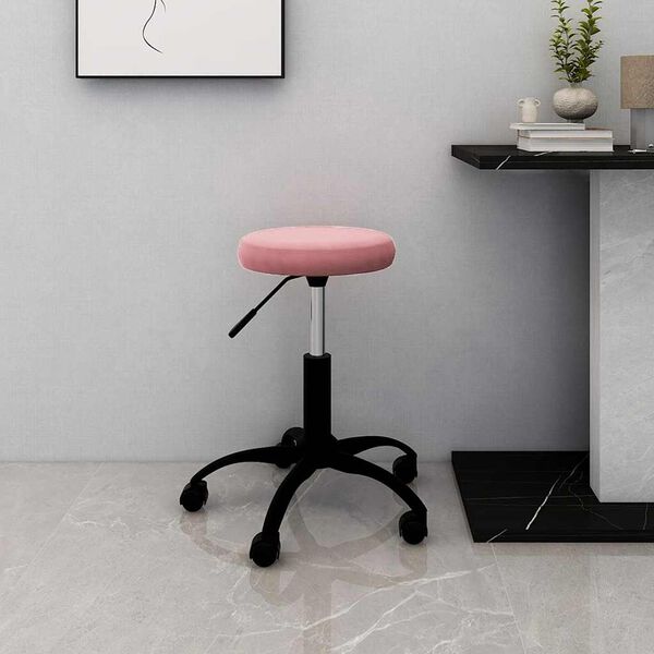 vidaXL Chaise de bureau pivotante rose velours
