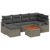 vidaXL Ensemble de canap&eacute; de jardin 7 pc Gris polyrotin