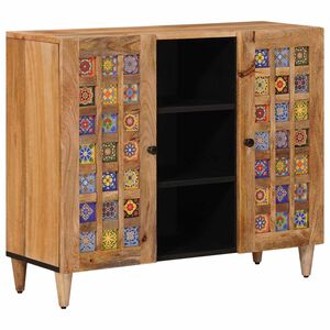 vidaXL Buffet Naturel 90 x 33,5 x 75 cm Bois de mangue massif
