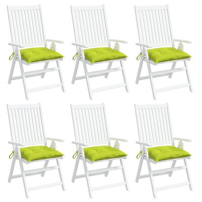 vidaXL Coussins de chaise lot de 6 vert brillant 50x50x7 cm