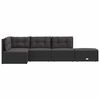 vidaXL Salon de jardin 5 pcs avec coussins Noir R&eacute;sine tress&eacute;e