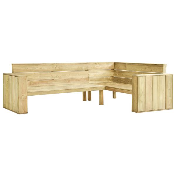 vidaXL Salon de jardin 2 pcs avec coussins bois de pin impr&eacute;gn&eacute;