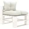 vidaXL Canap&eacute; palette de milieu de jardin avec coussins beige Bois