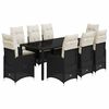 vidaXL Ensemble de bistro de jardin 9 pcs coussins noir poly rotin