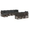 vidaXL Ensemble de canap&eacute; de jardin 10 pc Gris polyrotin