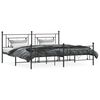 vidaXL Cadre de lit métal sans matelas avec pied de lit noir 200x200cm