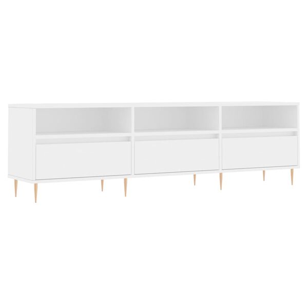 vidaXL Meuble TV blanc 150x30x44,5 cm bois d'ing&eacute;nierie