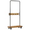 vidaXL Porte-v&ecirc;tements et roues 90x35x190 cm bois de manguier et fer