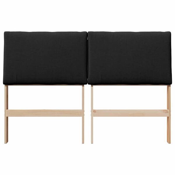 vidaXL T&ecirc;te de lit capitonn&eacute;e Noir 150 cm Pin massif