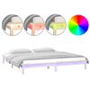 vidaXL Cadre de lit &agrave; LED sans matelas 120x190 cm bois massif