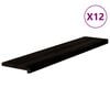 vidaXL Marches d'escalier 12 pcs brun-noir 120x25x2 cm ch&ecirc;ne massif