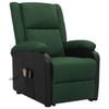 vidaXL Fauteuil de massage Vert fonc&eacute; Tissu