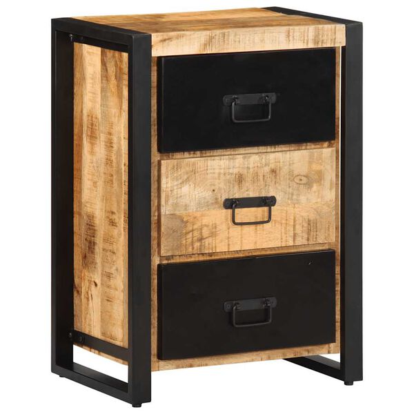 vidaXL Armoire à tiroir 50x35x70 cm bois de manguier massif brut