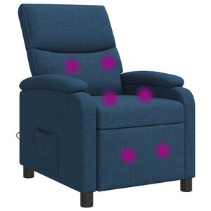 vidaXL Fauteuil de massage inclinable Bleu Tissu