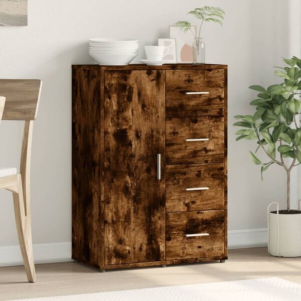 vidaXL Buffet ch&ecirc;ne fum&eacute; 60x31x84 cm bois d'ing&eacute;nierie