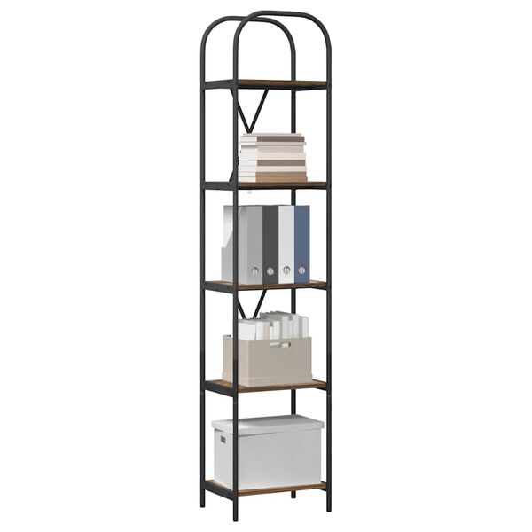 vidaXL &Eacute;tag&egrave;re Ch&ecirc;ne fum&eacute; 40 x 30 x 183 cm Bois d'ing&eacute;nierie