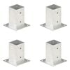 vidaXL Ancres de poteau 4 pcs M&eacute;tal galvanis&eacute; 81 mm
