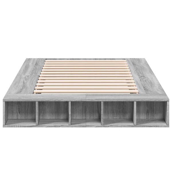 vidaXL Cadre de lit sans matelas sonoma gris 140x190 cm