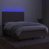 vidaXL Sommier &agrave; lattes de lit et matelas et LED Taupe 140x200cm Tissu