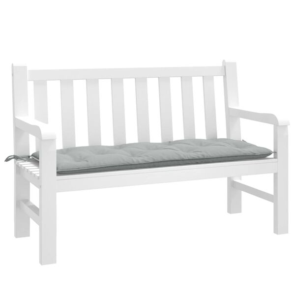 vidaXL Coussin de banc de jardin gris clair mélangé 120x50x7 cm tissu