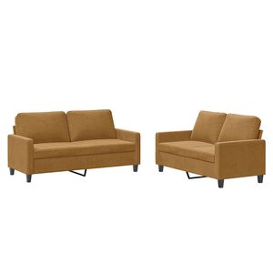 vidaXL Ensemble de canap&eacute;s 2 pcs avec coussins Marron Velours