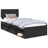 vidaXL Cadre de lit avec t&ecirc;te de lit Noir 75 x 190 cm Pin massif