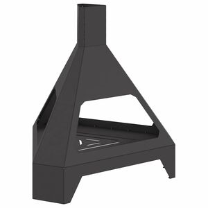vidaXL Brasero Noir 50 x 43 x 52 cm Acier patin&eacute;