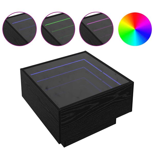 vidaXL Table basse Ch&ecirc;ne noir 50 x 50 x 30 cm Bois d'ing&eacute;nierie